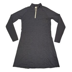 FootJoy FJ Women's Golf Dress Quarter Zip Navy White Stripe Size Small